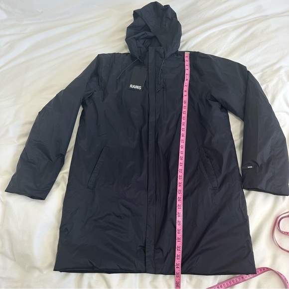 MENS RAINS Padded Nylon Coat NAVY LARGE - Picture 3 of 13